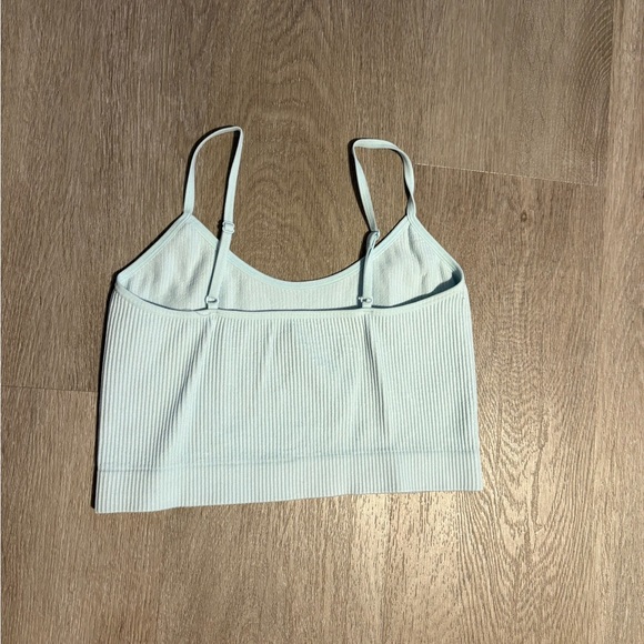Light Blue Ribbed Crop Top - Picture 2 of 3
